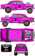55 CHEVY GASSER (WHITE TONER) DECALS PLAYBOY
