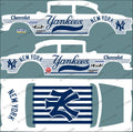 55 CHEVY GASSER (WHITE TONER) DECALS YANKEES
