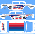 55 CHEVY GASSER (WHITE TONER) DECALS M0BIL