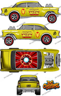 55 CHEVY GASSER (WHITE TONER) DECALS IRON MAN