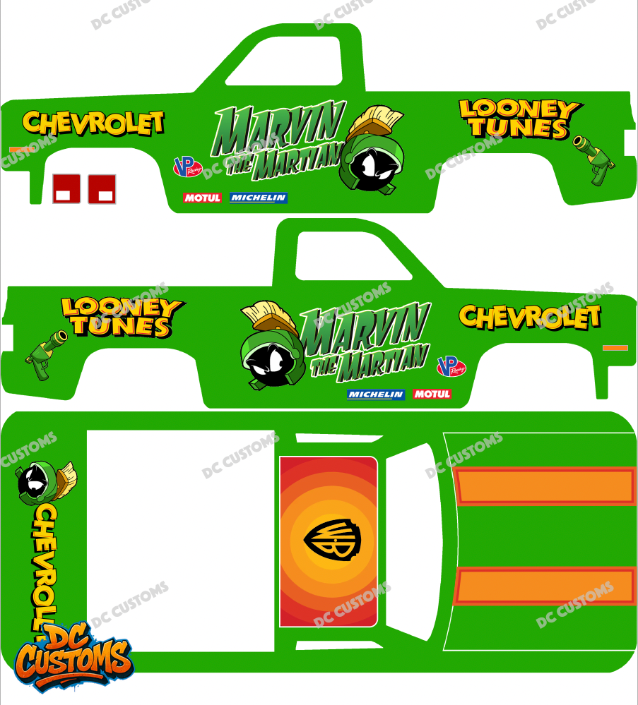 83 CHEVY SILVERADO (WHITE TONER) DECALS MARVIN THE MARTIAN