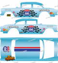 55 CHEVY GASSER (WHITE TONER) DECALS ROUTE 66