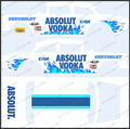 55 CHEVY GASSER (WHITE TONER) DECALS ABSOLUT