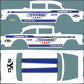 55 CHEVY GASSER (WHITE TONER) DECALS YENK0