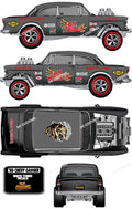 55 CHEVY GASSER (WHITE TONER) DECALS IR0N MAIDEN