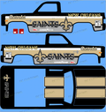 83 CHEVY SILVERADO (WHITE TONER) DECALS NEW 0RLEANS SAINTS