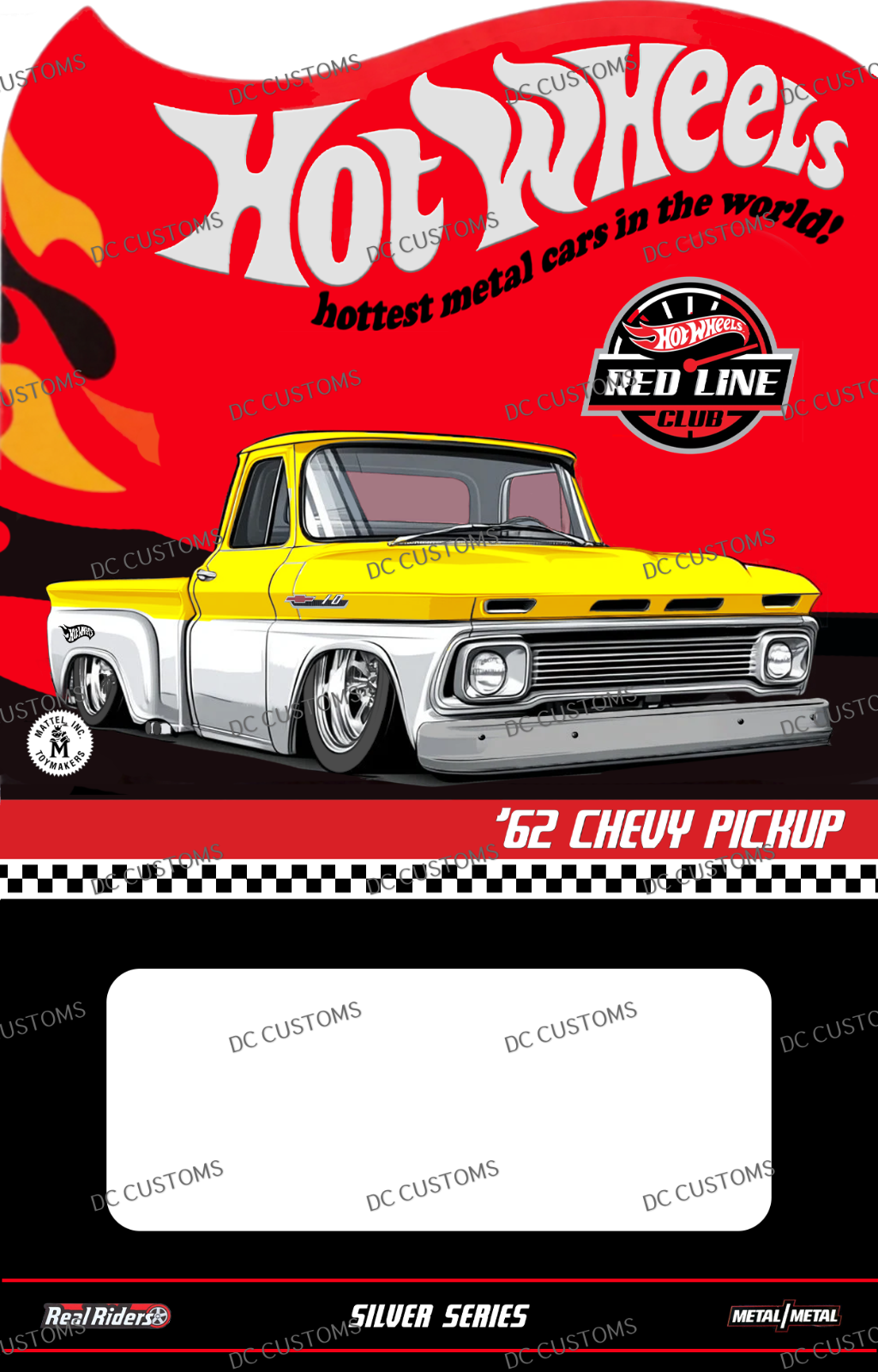 CUSTOM CARD FOR HW CUSTOM 62 CHEVY YELLOW & WHITE