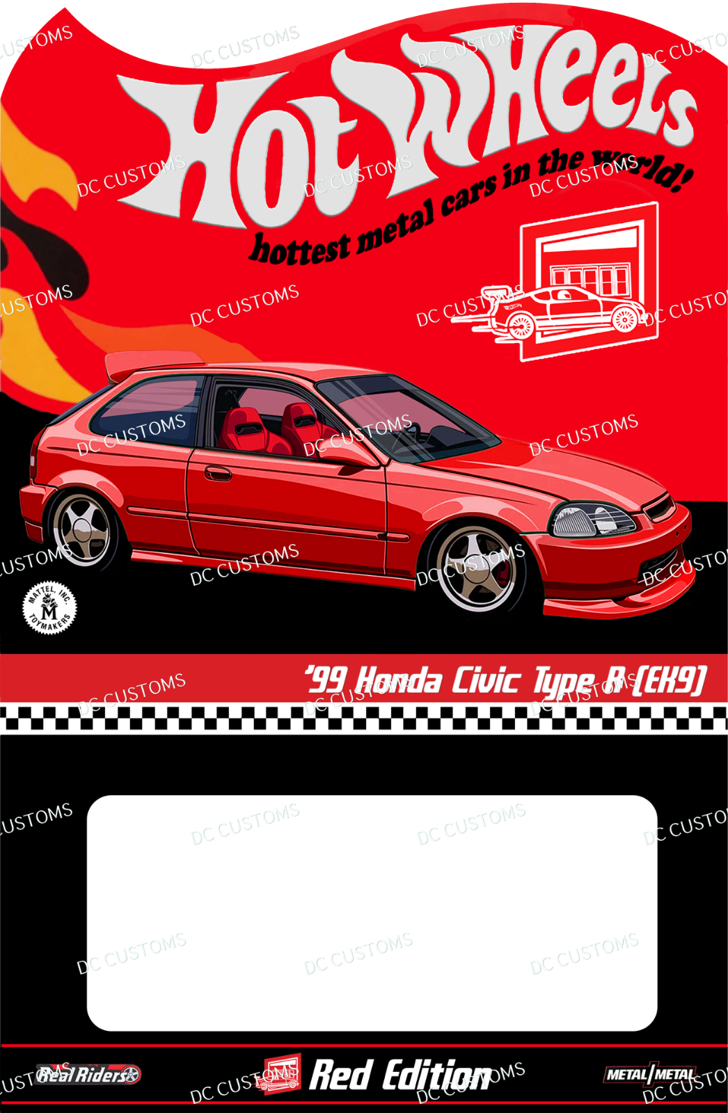 CUSTOM CARD FOR HW 99 HONDA CIVIC EK9 RED EDITION