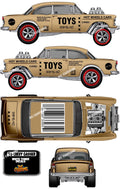 55 CHEVY GASSER (WHITE TONER) DECALS CASE
