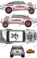 55 CHEVY GASSER (WHITE TONER) DECALS M0N0P0LY