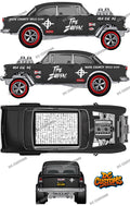 55 CHEVY GASSER (WHITE TONER) DECALS ZODIAC