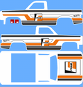 83 CHEVY SILVERADO (WHITE TONER) DECALS FRAM