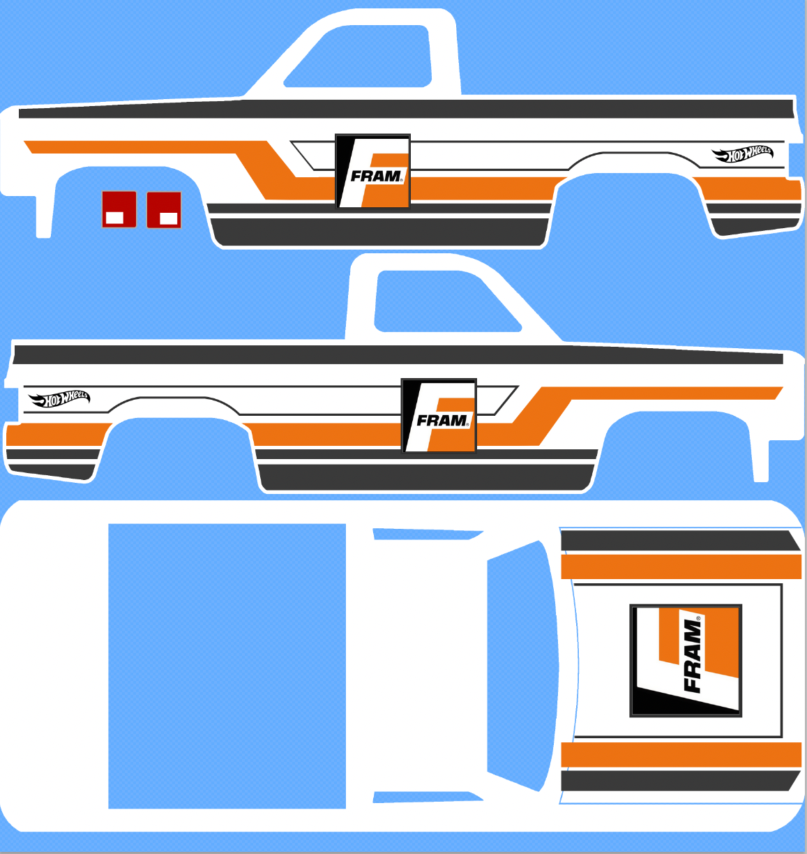 83 CHEVY SILVERADO (WHITE TONER) DECALS FRAM