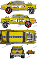 55 CHEVY GASSER (WHITE TONER) DECALS SNAKE