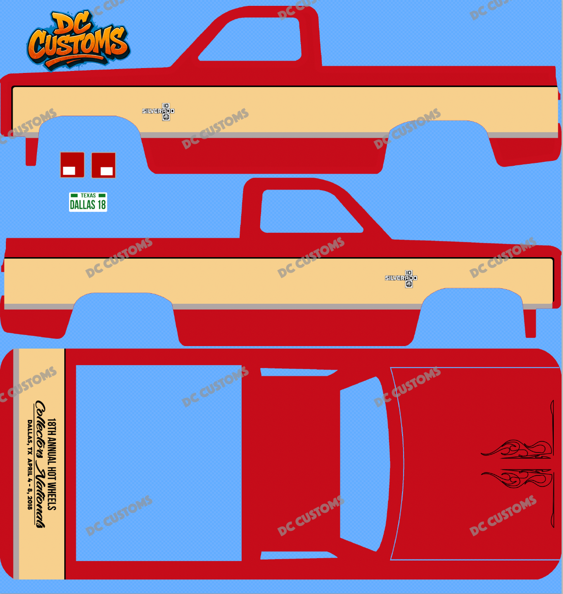 83 CHEVY SILVERADO (WHITE TONER) DECALS 18TH NATIONALS