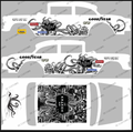 55 CHEVY GASSER (WHITE TONER) DECALS KRAKEN