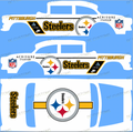 55 CHEVY GASSER (WHITE TONER) DECALS STEELERS