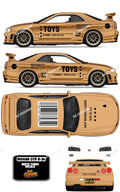 NISSAN SKYLINE R-34 (WHITE TONER) DECALS CASE THEME