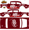 55 CHEVY GASSER (WHITE TONER) DECALS DR PEPPER