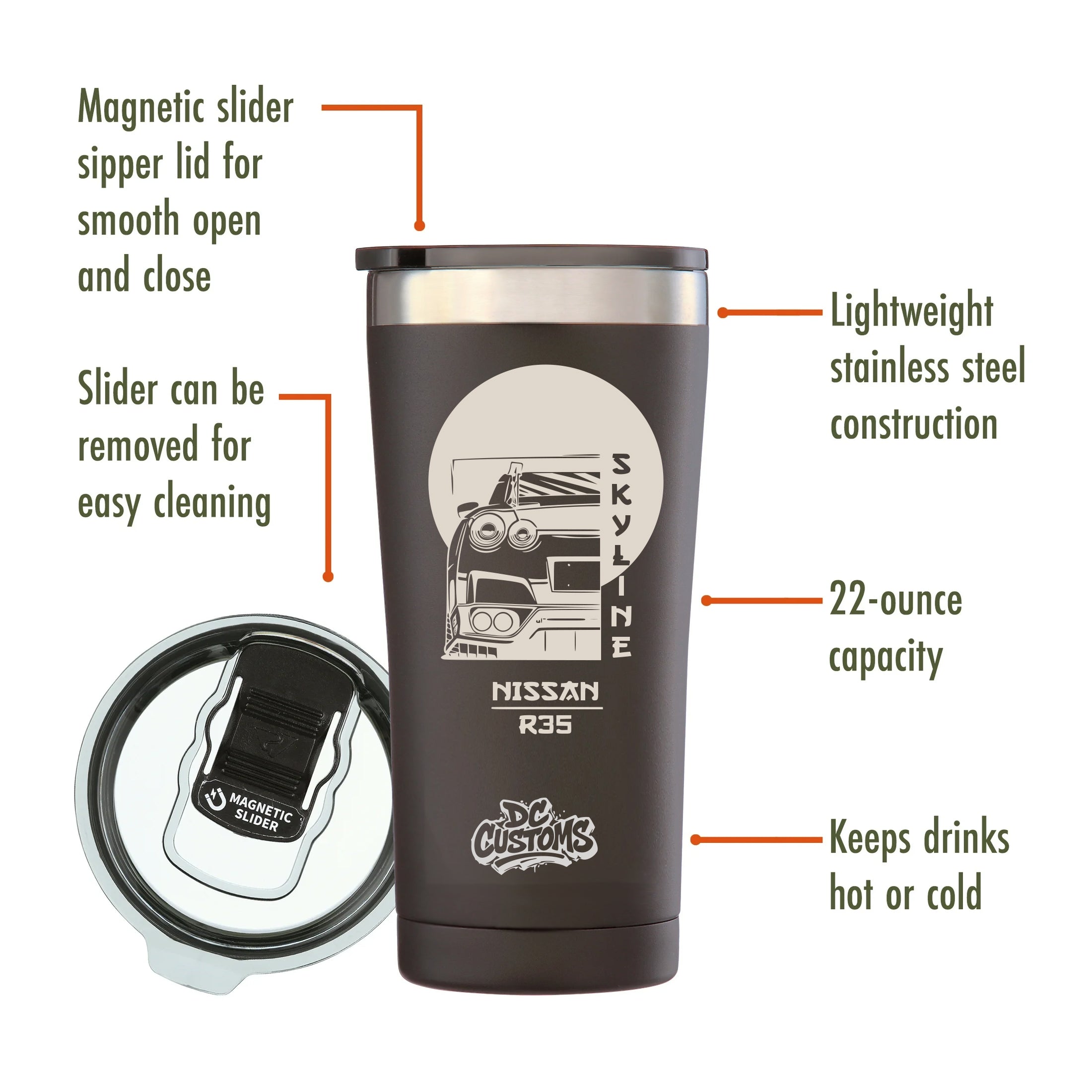 22 OZ TUMBLER: R35 SKYLINE